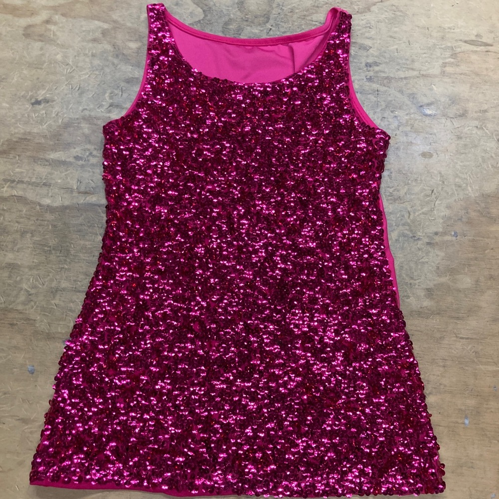 Pink Sequin Sleeveless Top